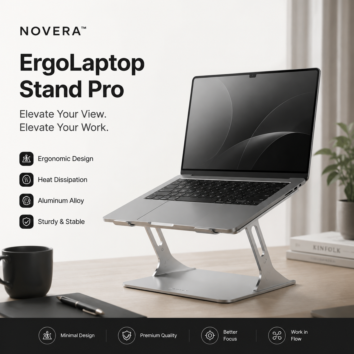 NOVERA™ ErgoLaptop Stand Pro