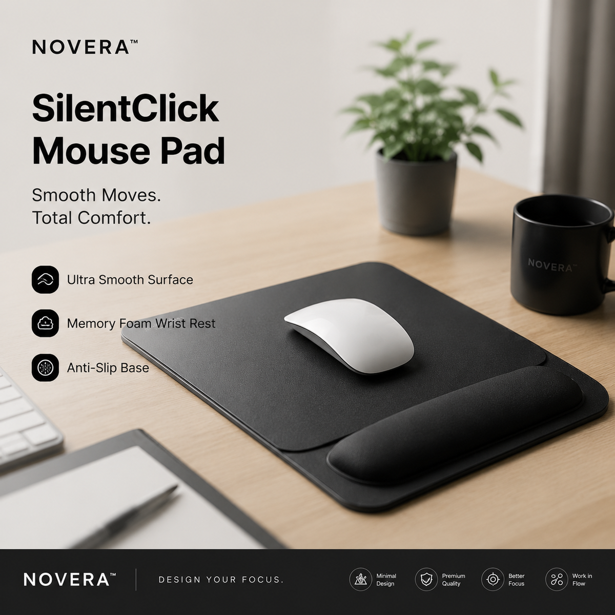 NOVERA™ SilentClick Mouse Pad